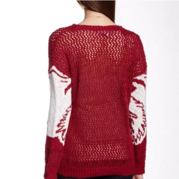 Romeo + Juliet Couture Red and White Open Weave Sweater Size M NWT - Picture 3 of 16